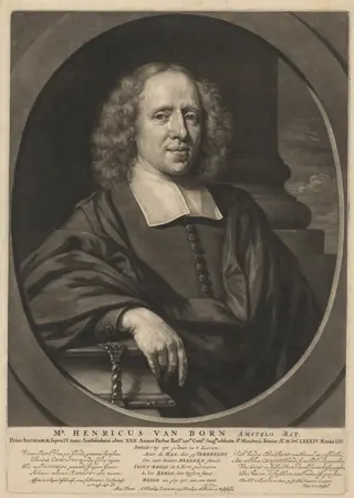 Mr. Henricus van Born, by Abraham Blooteling, ink, 1685