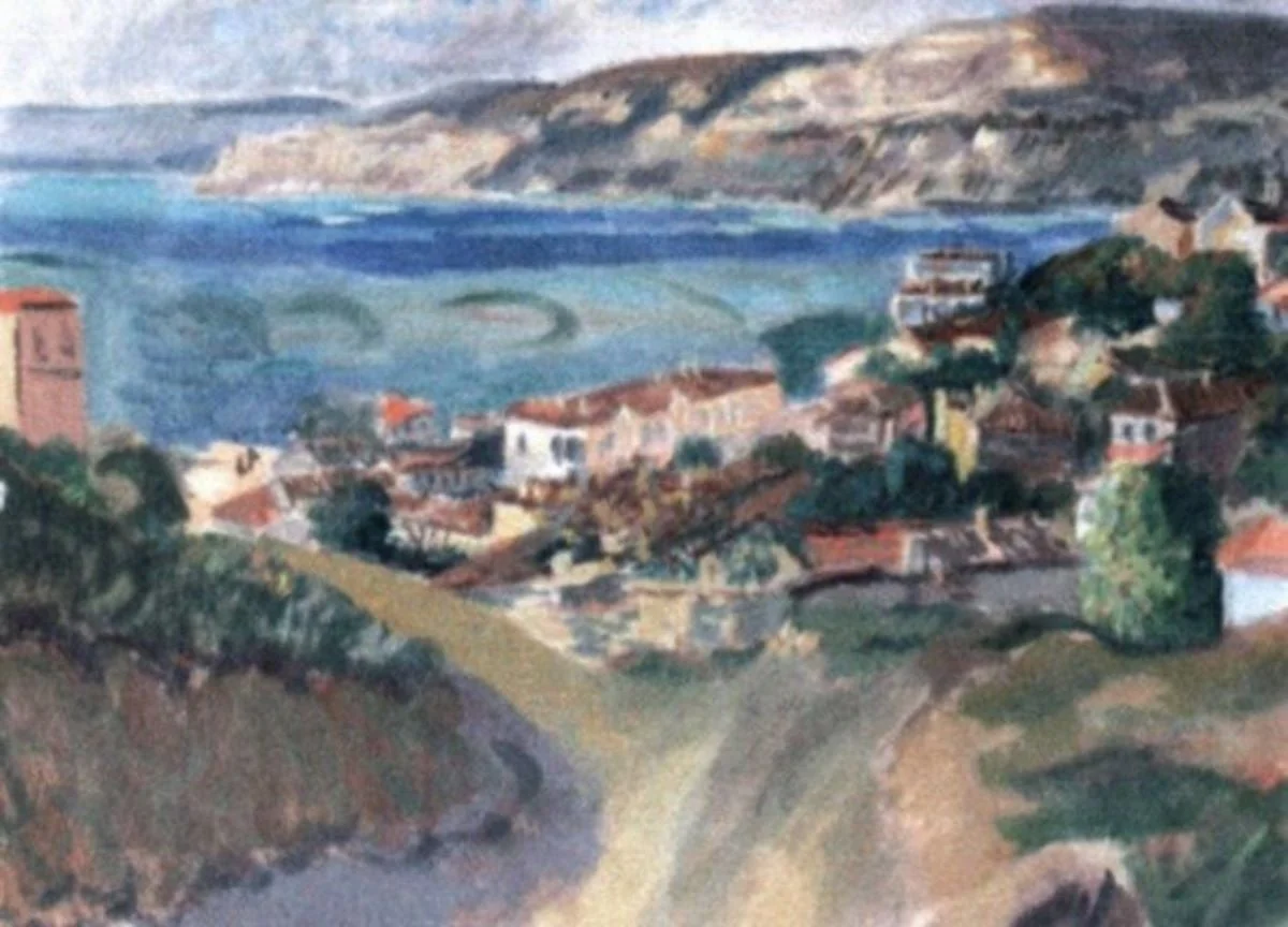 Peisaj la malul mării/ Peisaj de coastă cu dealuri, detail