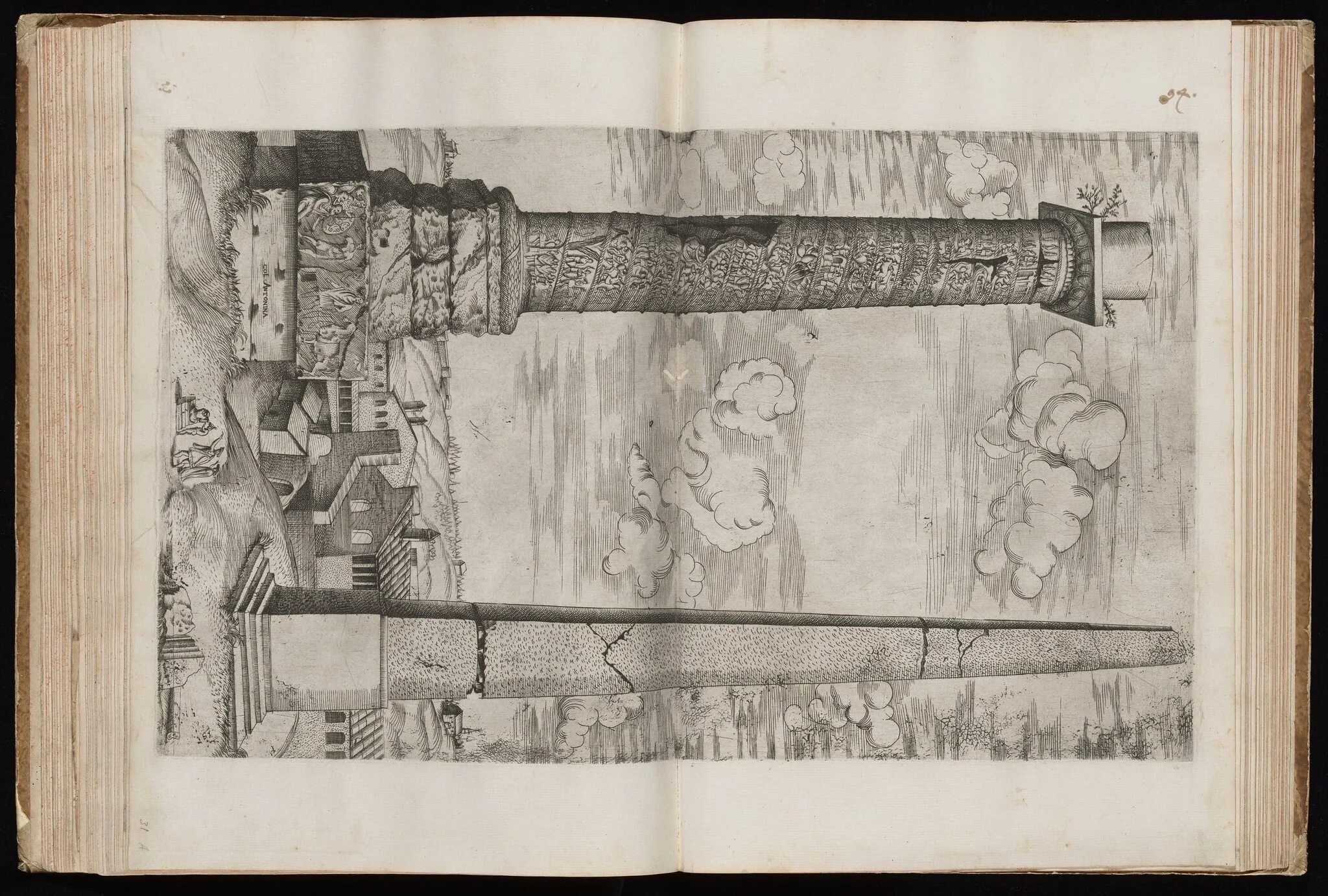 The Column of Marcus Aurelius with an Obelisk, detail