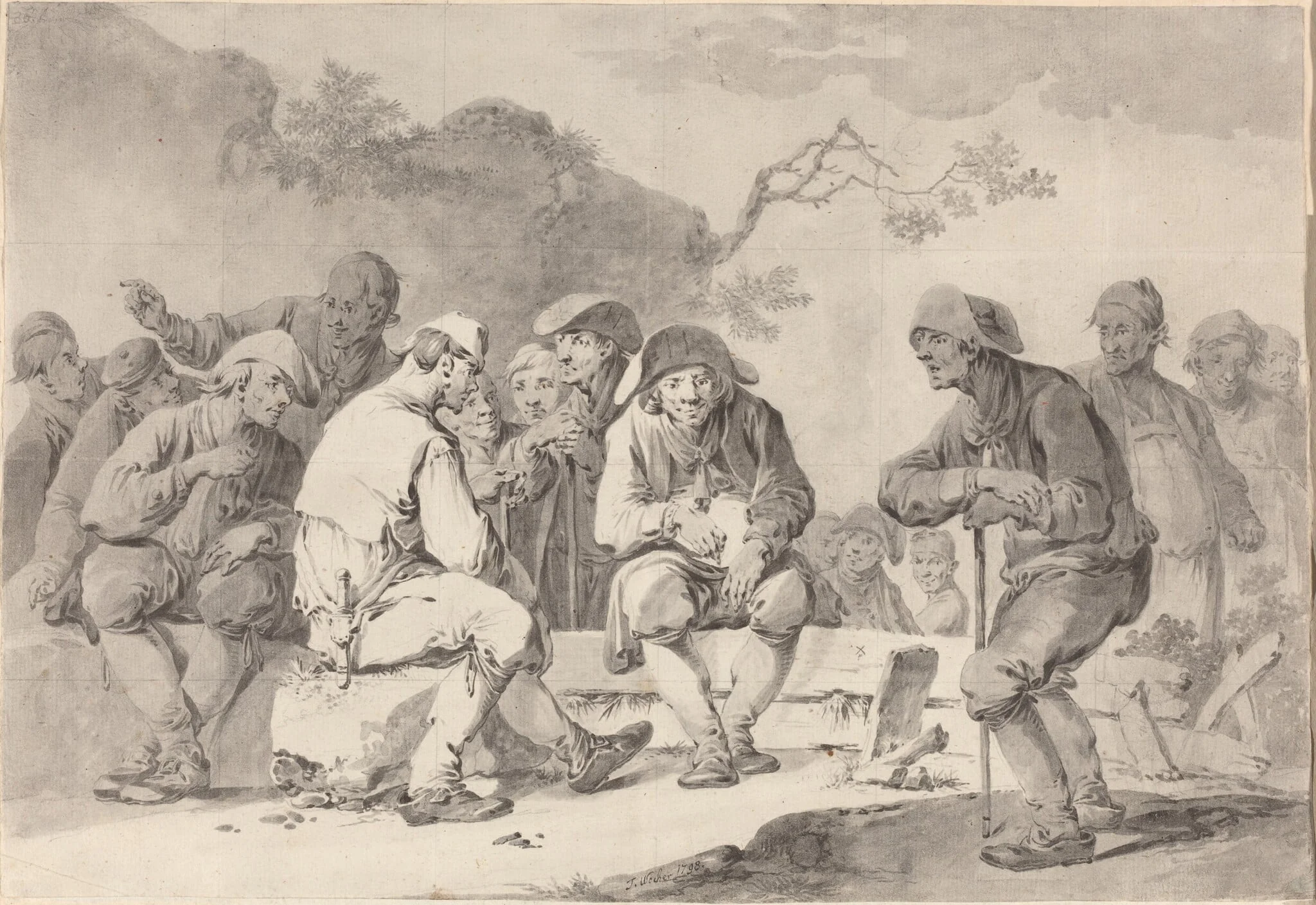 Self-Portrait with Country Folk from Appenzell, detail