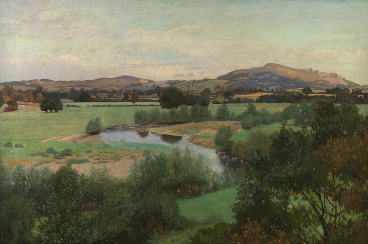 Painting of a landscape, detail