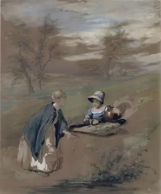 Kentish Peasant Girls, by William Collins, watercolor, 1810