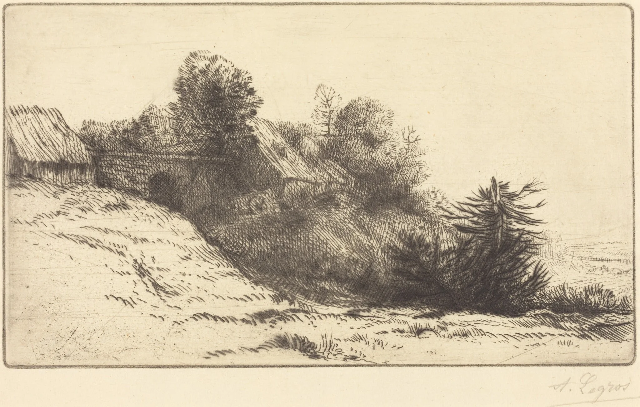 View of a Farm, 2nd plate (La ferme du Bienheureux), detail
