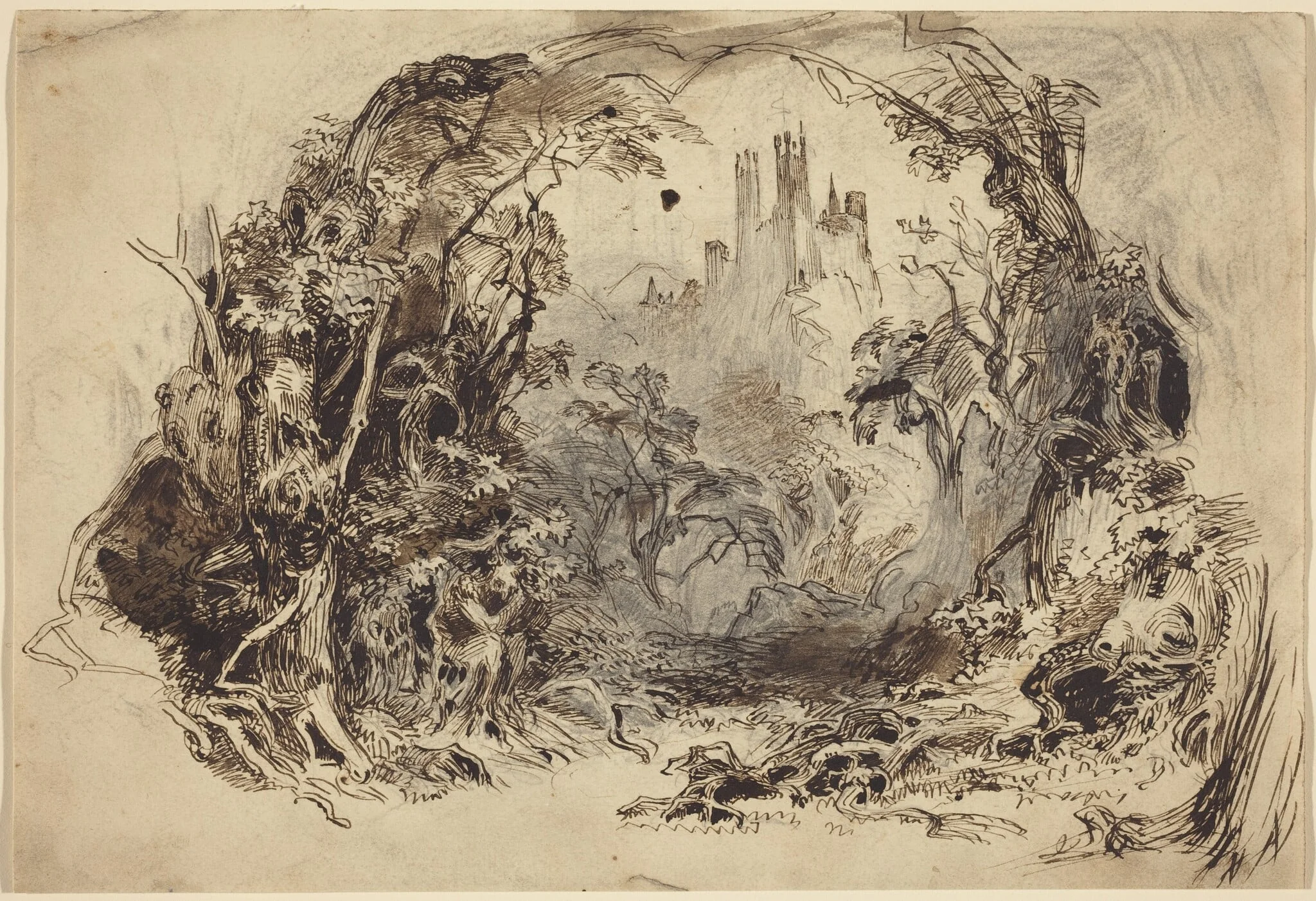 Castle On A Hill (Set for "Sleeping Beauty and the Beast"?), detail
