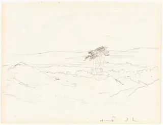 Hampstead Heath, by John Linnell, graphite, 1837