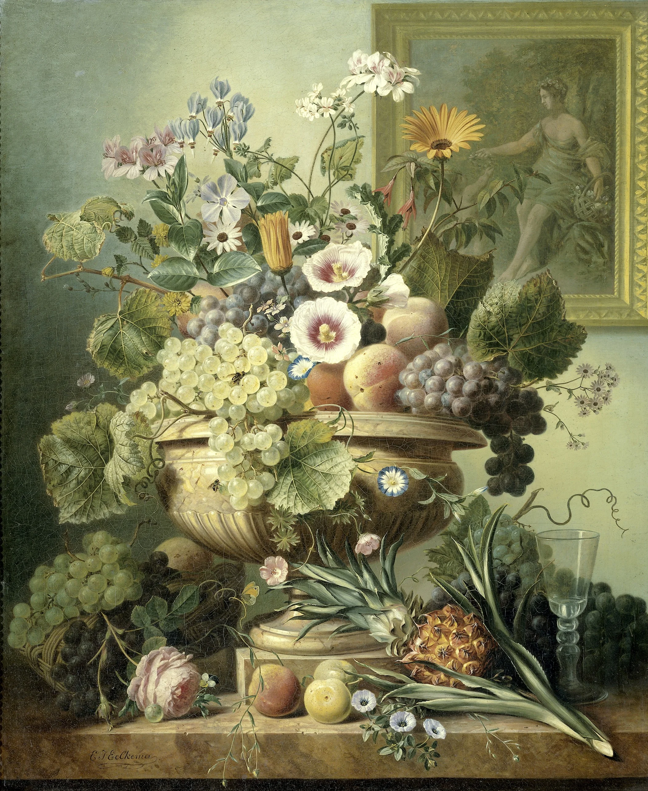 Still-Life with Flowers and Fruit, detail