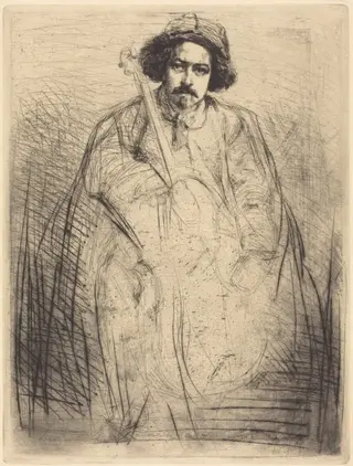 Becquet, by James McNeill Whistler, ink, 1859