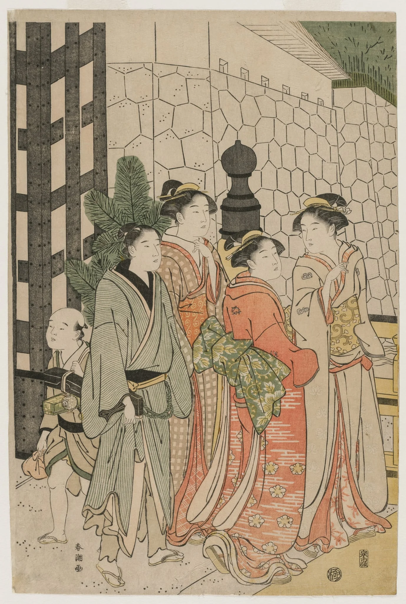Young Man and Women on Tokiwa Bridge, detail