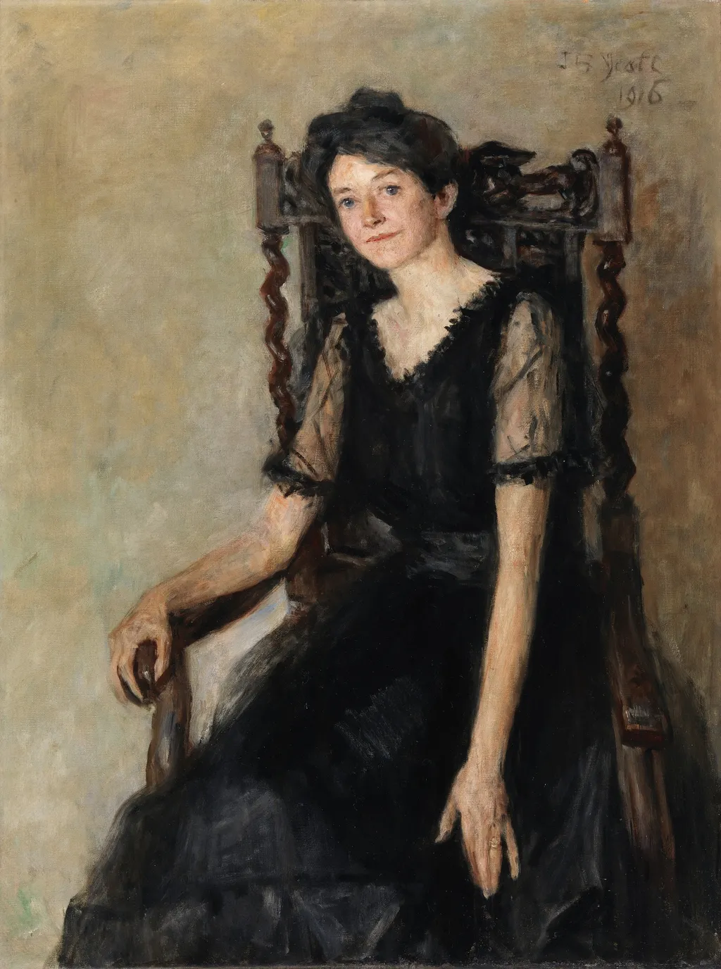 Portrait of Mrs Caughey, by John Butler Yeats, oil, 1916