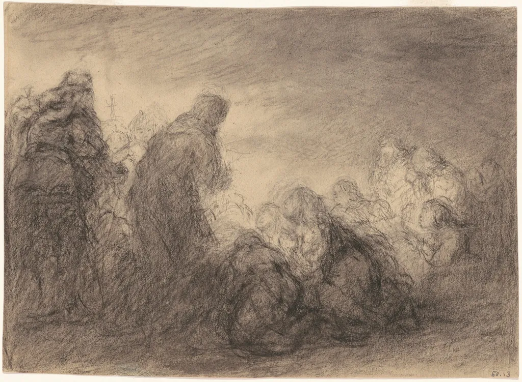 Group of Figures, by Robert Walter Weir, charcoal, 1801