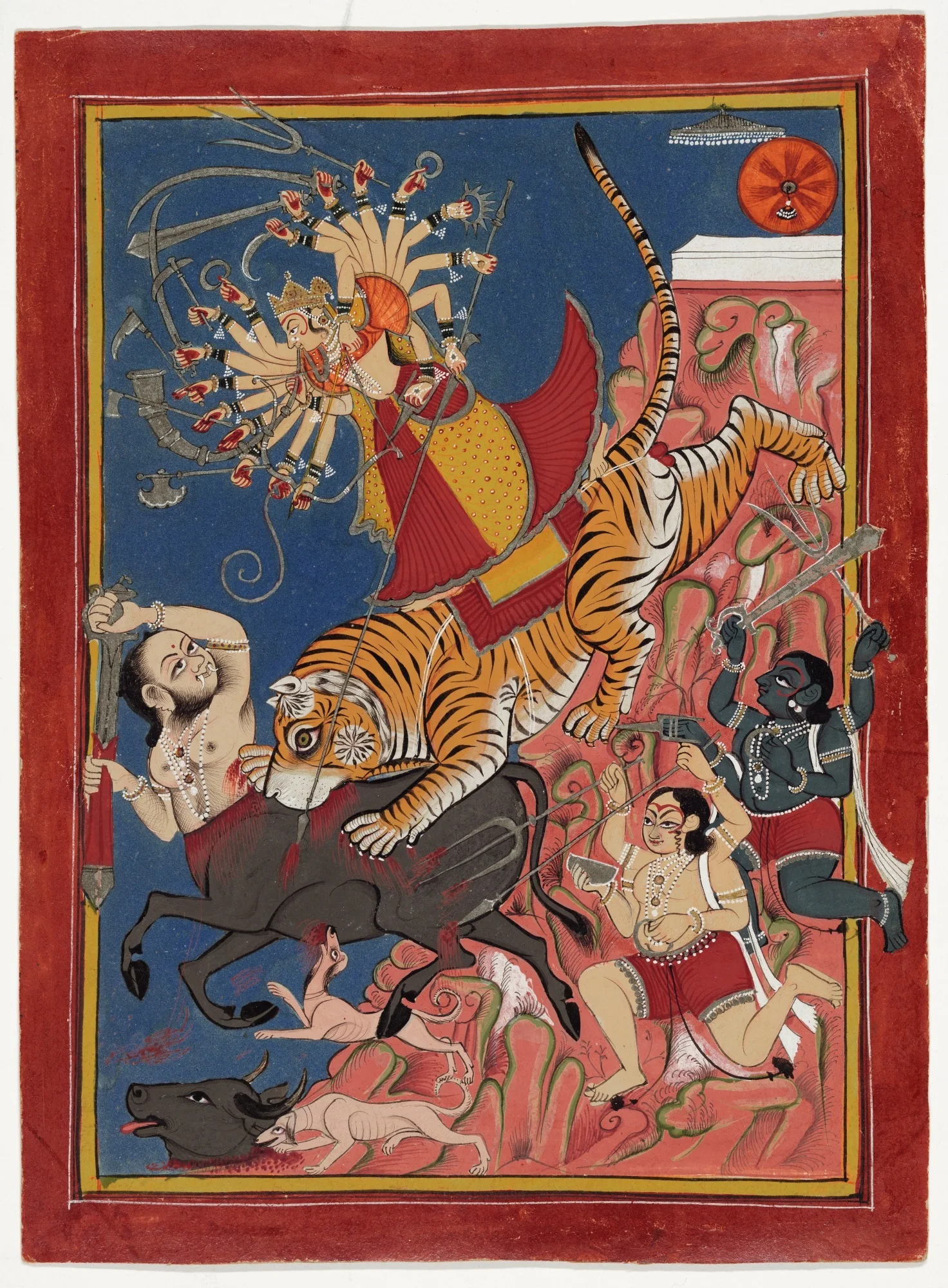 Durga Killing the Buffalo Demon, detail