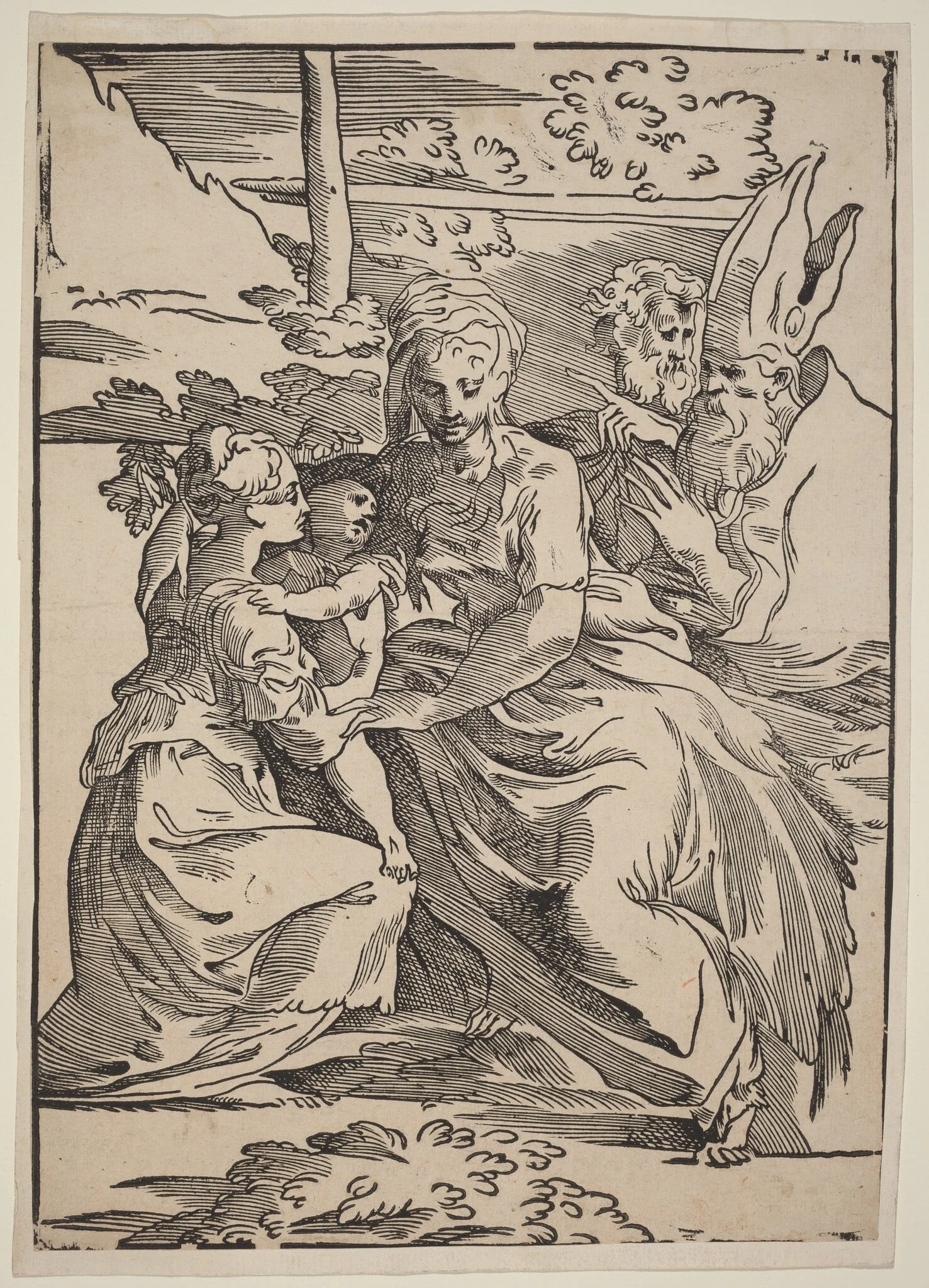 The Holy Family with Two Saints, detail