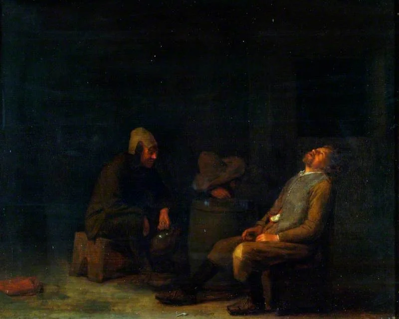Three Peasants Seated, detail