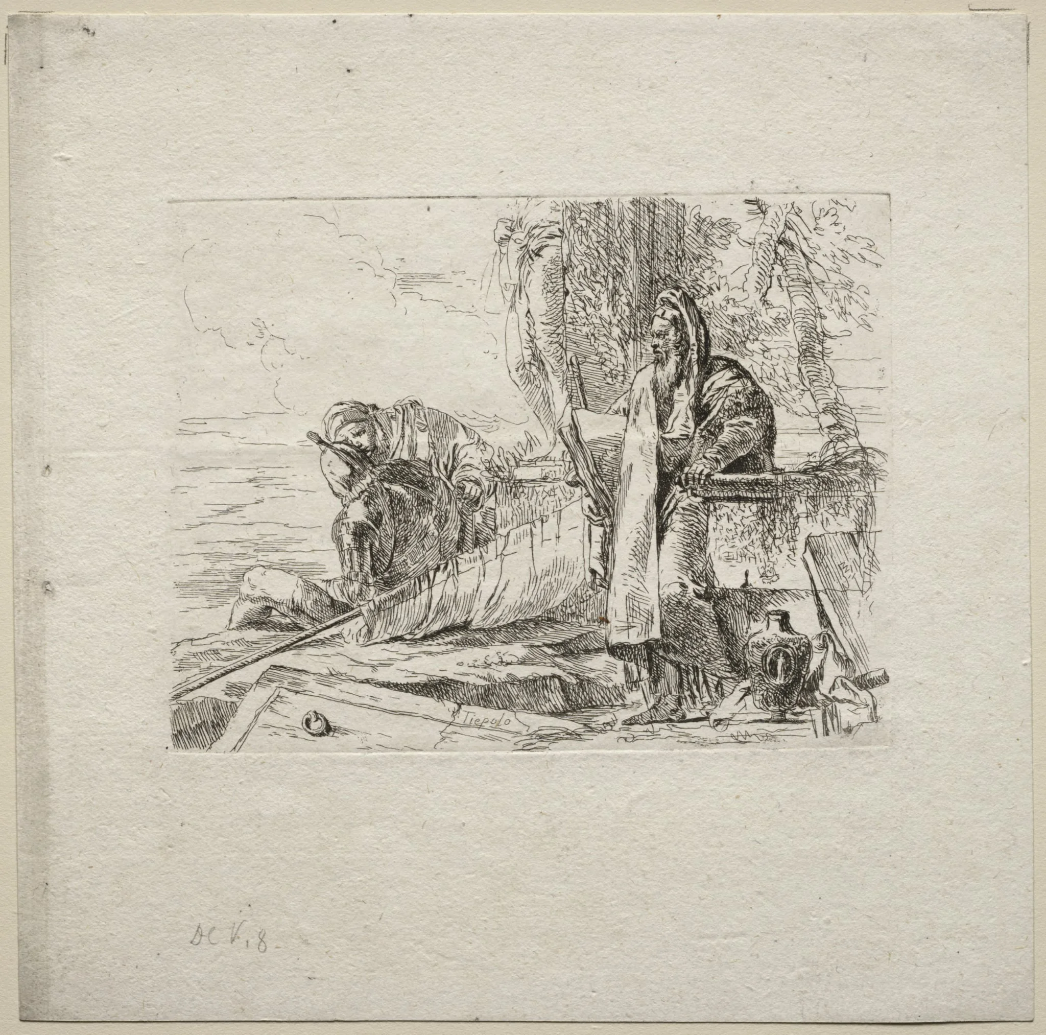 Various Caprices: The Philosopher Standing with Book, detail
