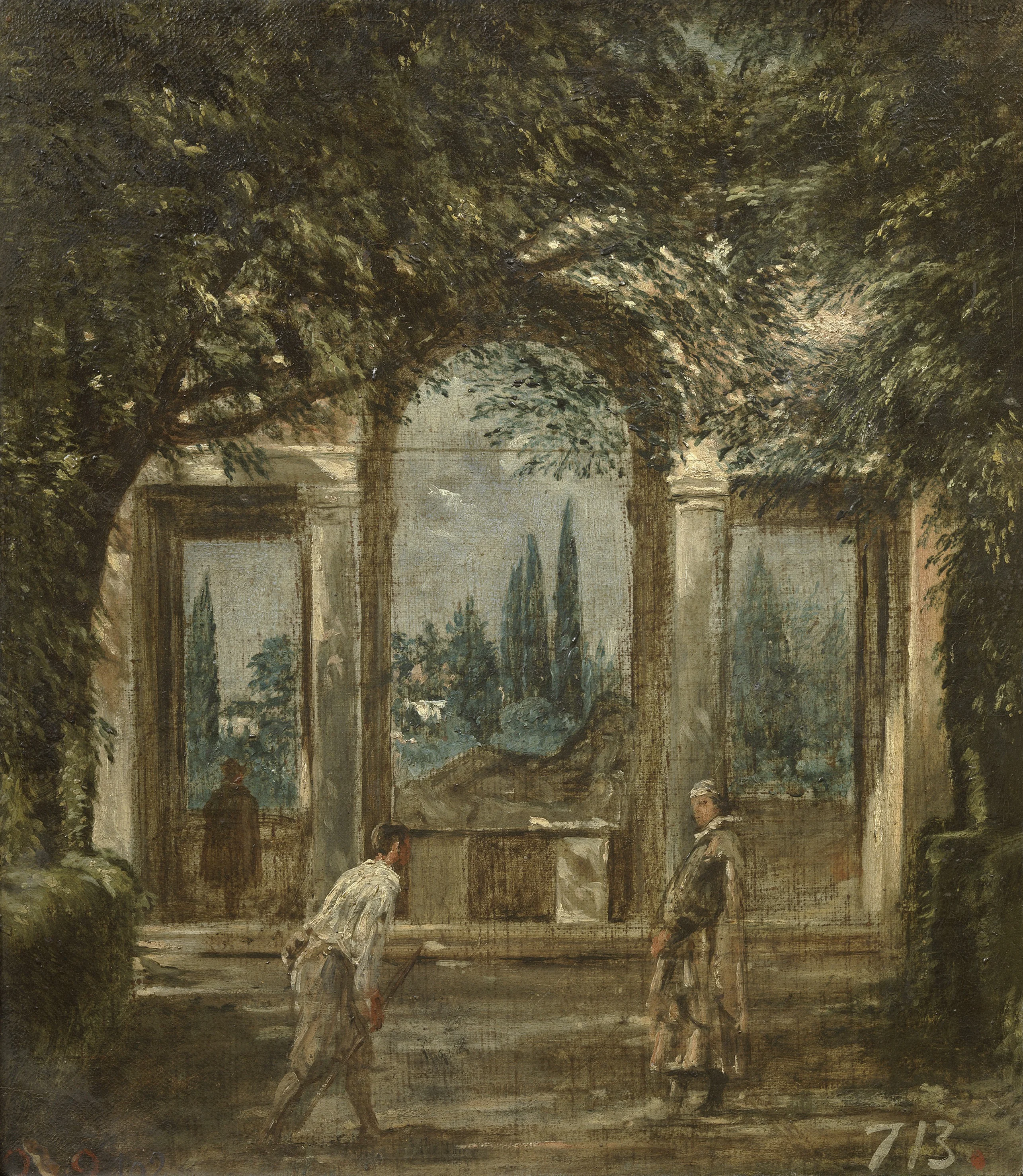 View of the Garden of the Villa Medici, detail