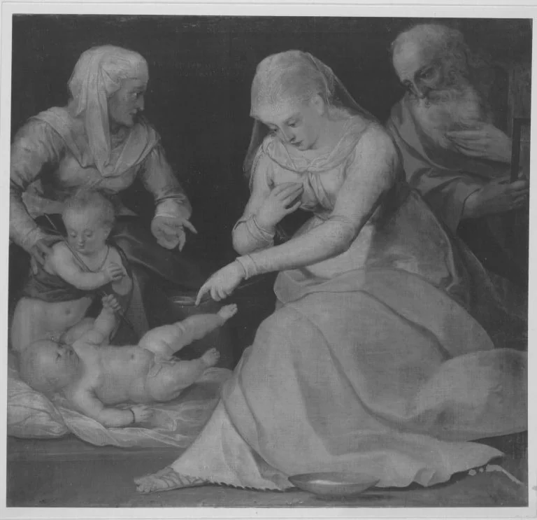 Die Heilige Familie (zugeschrieben), detail