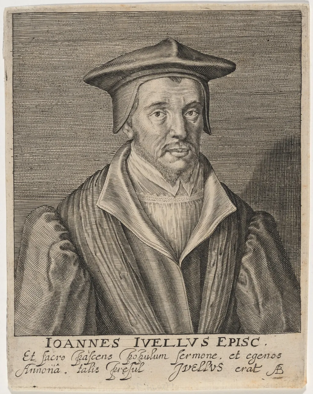 John Jewell, Bishop of Salisbury, by Magdalena van de Passe, ink, 1620