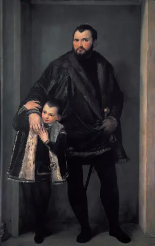 Portrait of Iseppo da Porto and his son Adriano, by Paolo Veronese, oil, 1555