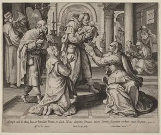 Presentation in the Temple, by Jacques de Bie, ink, 1610