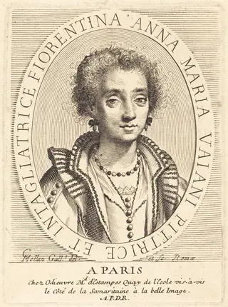 Anna Maria Vaiani, by Claude Mellan, ink, 1630
