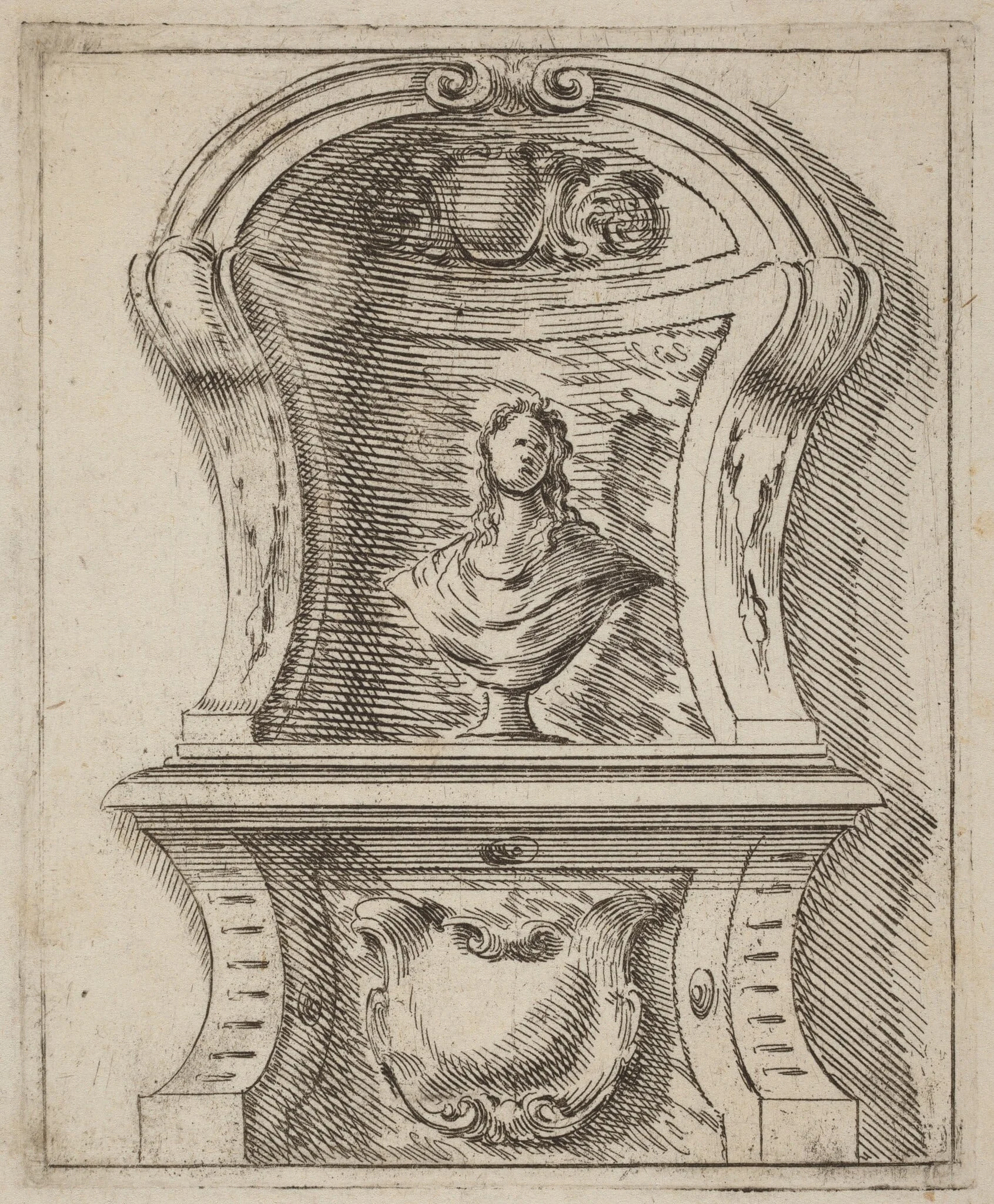 Architectural Motif with a Bust, detail