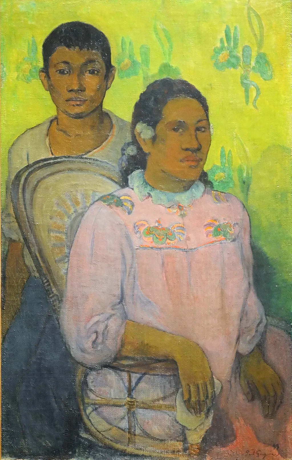 Tahitian Woman and Boy, by Paul Gauguin, oil, 1900