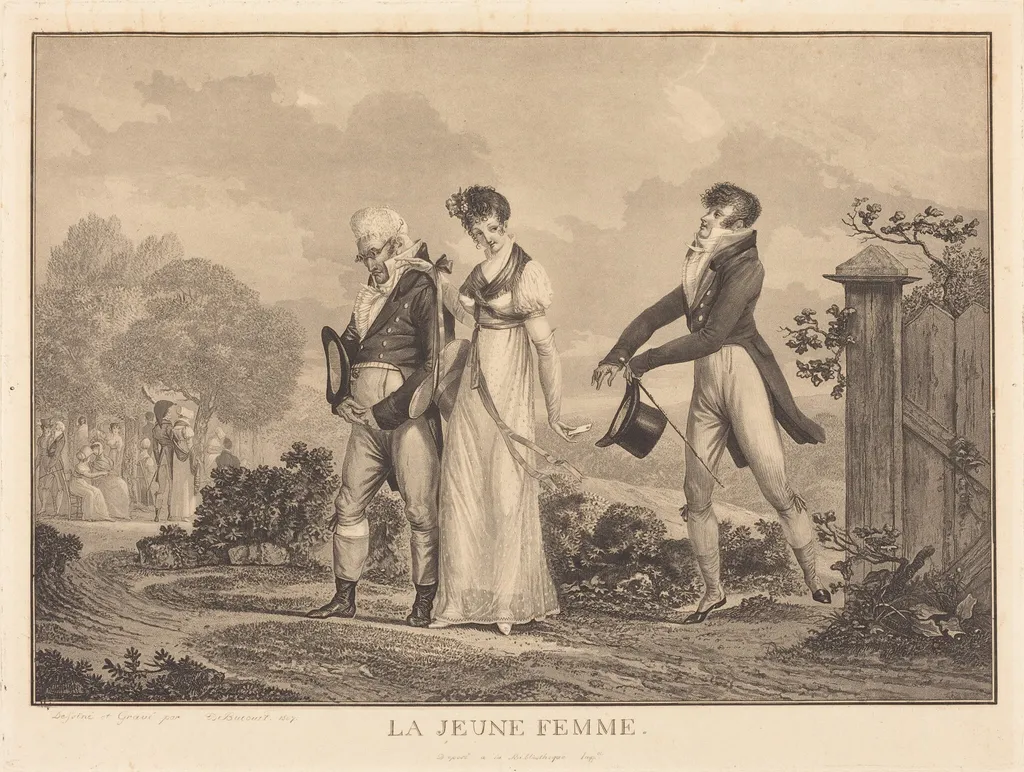 La Jeune Femme, by Philibert-Louis Debucourt, ink, 1807