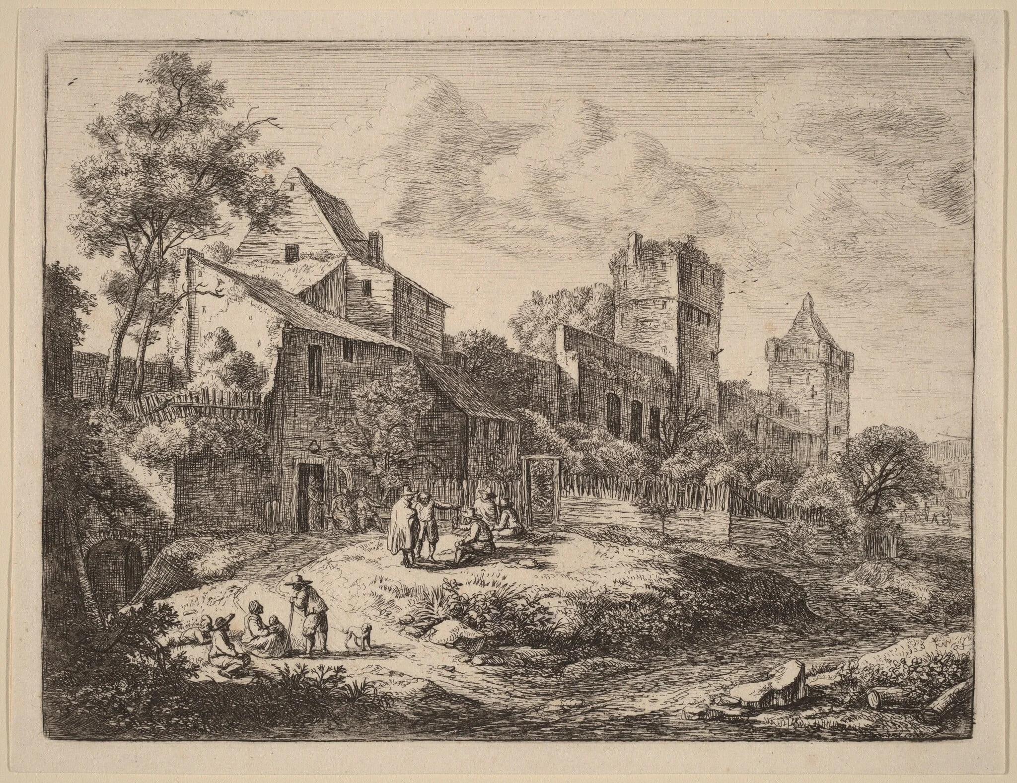 Square in Front of an Inn, detail