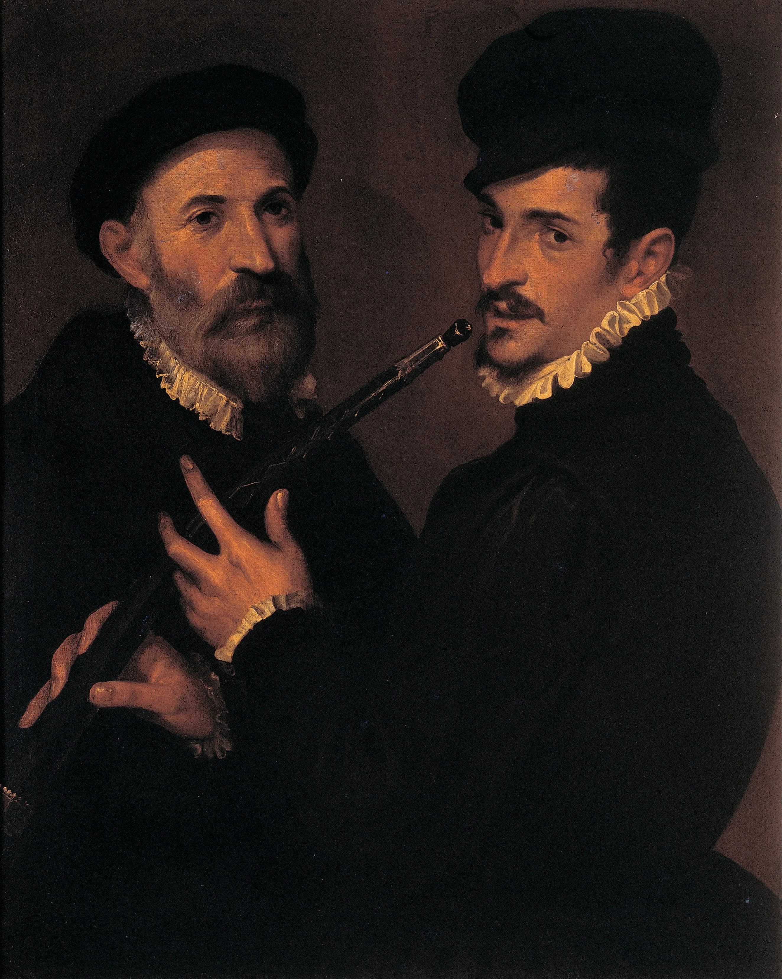 Double portrait of musicians, detail