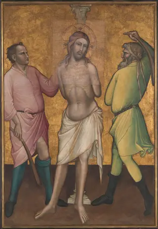 Saint Mary Magdalen Holding a Crucifix; (reverse) The Flagellation, by Spinello Aretino, unspecified, 1398