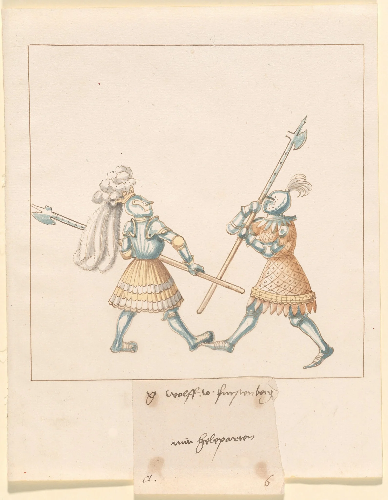 Foot Combat with Halberds, detail
