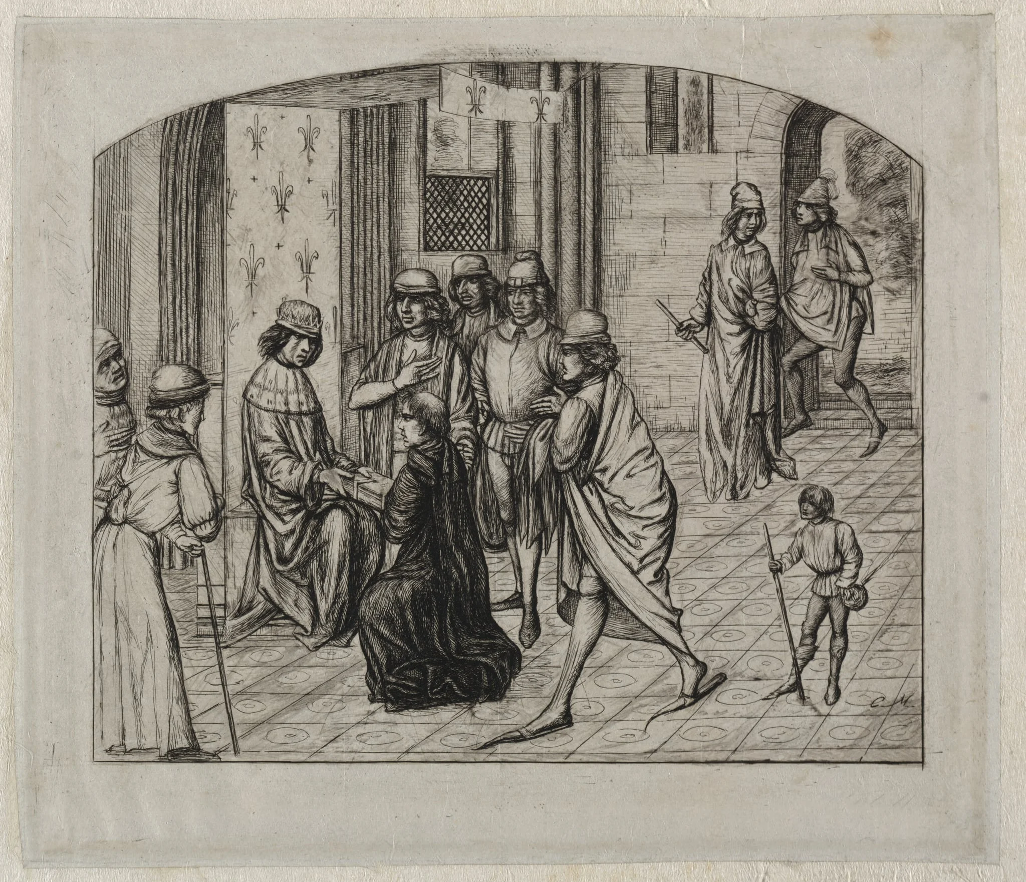 The Printed Work of the Latin Author, Valerius Maximus, Being Presented to King Louis XI, detail