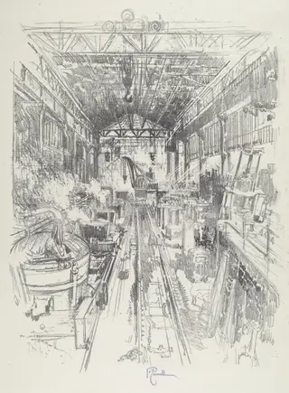 The Cauldrons, by Joseph Pennell, ink, 1916