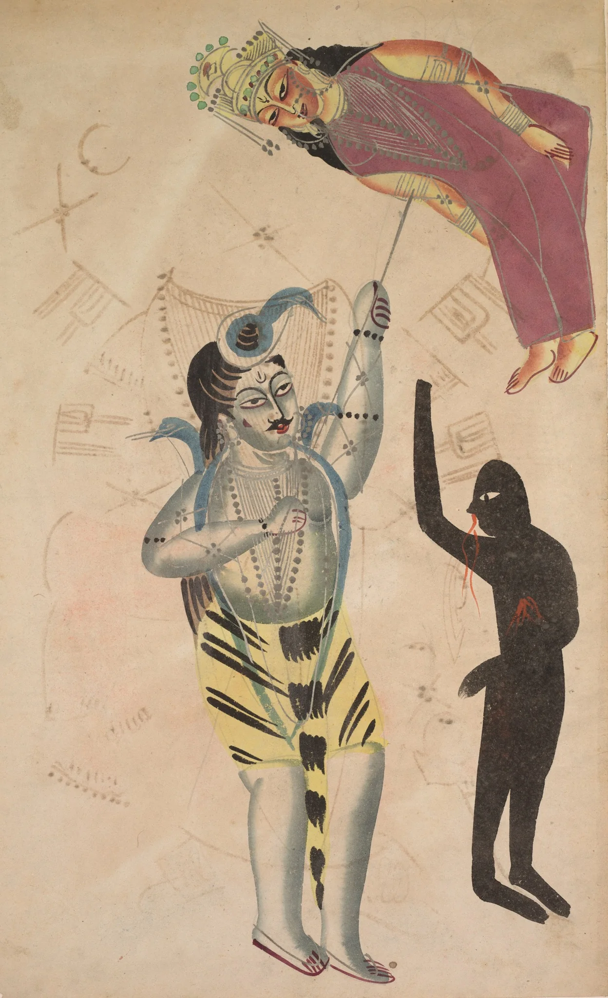 Shiva Bearing Aloft the Body of His Sati, detail