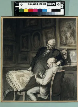 The Print Collectors, by Honoré Daumier, watercolor, 1862