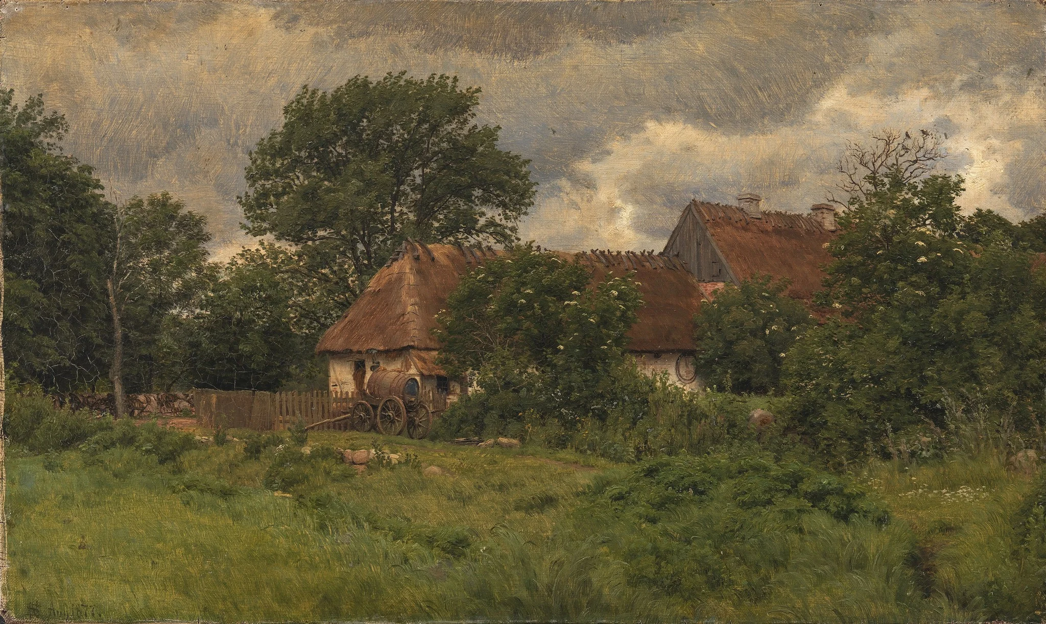 Gamle udbygninger ved en herregård, detail