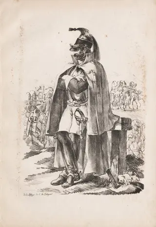 Military Costumes: Cavalry Man, by Nicolas Toussaint Charlet, 1816