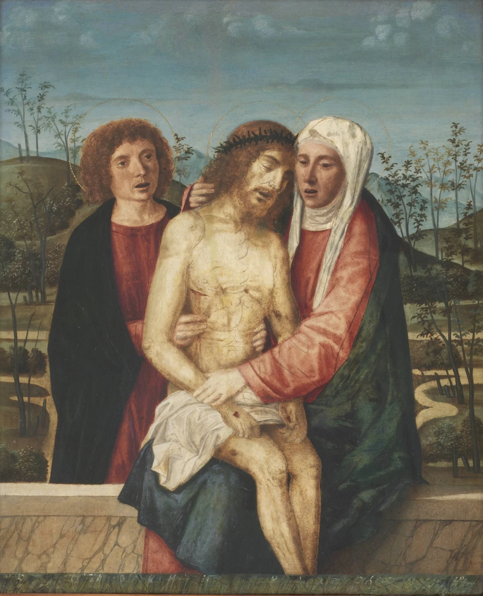 Pietà with Virgin and St. John, detail