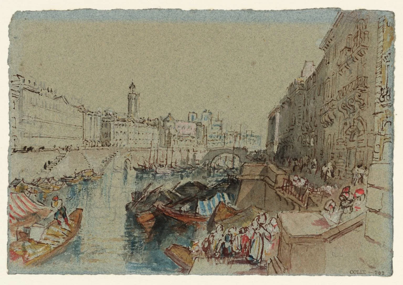 Sketch for "Nantes from the Ile Feydeau.", detail