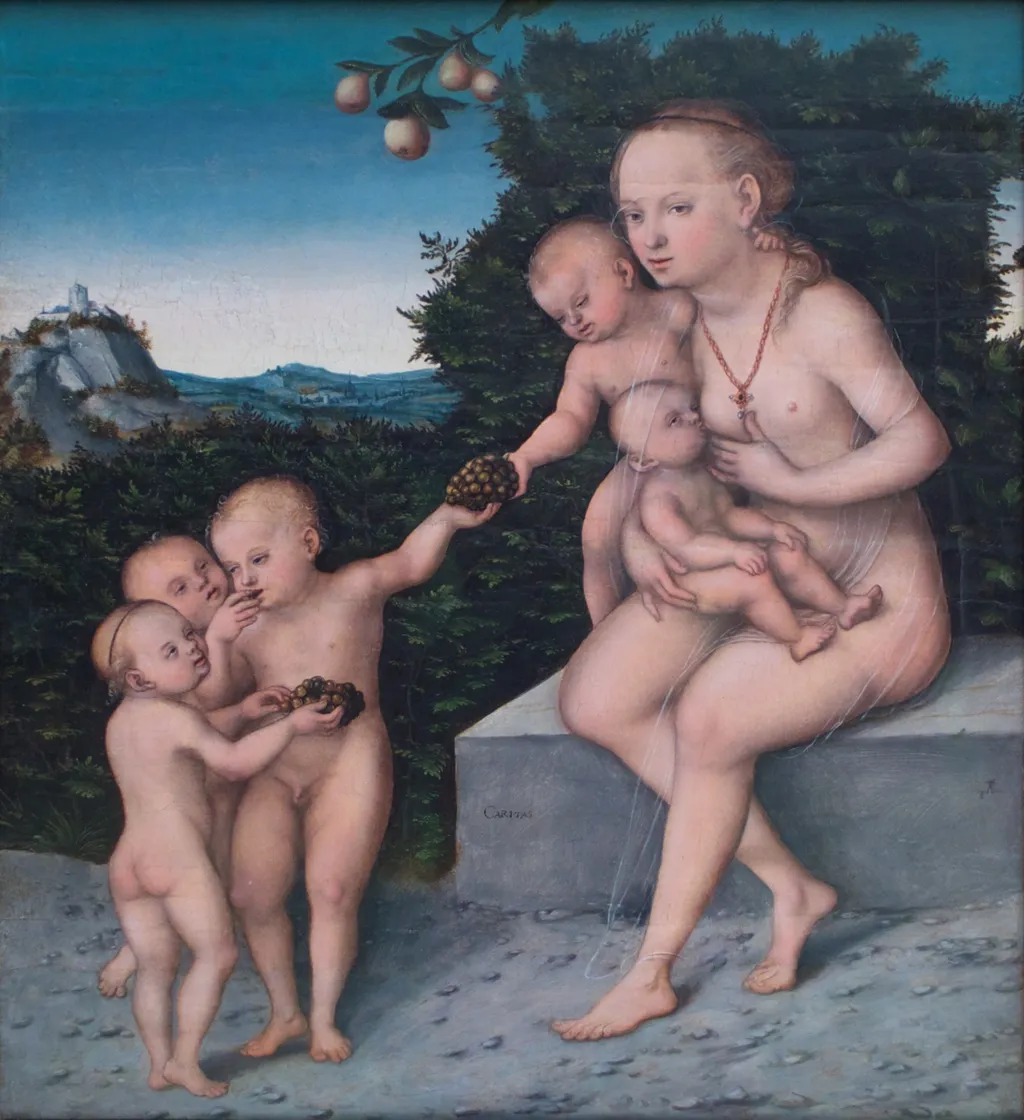 Charity, by Lucas Cranach the Younger, paint, 1540