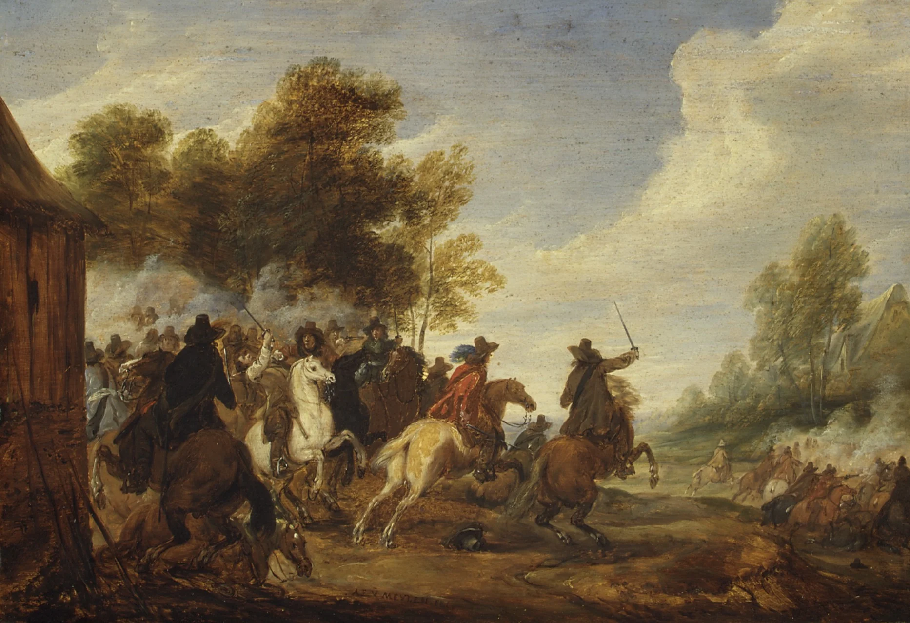 A Cavalry Engagement, detail