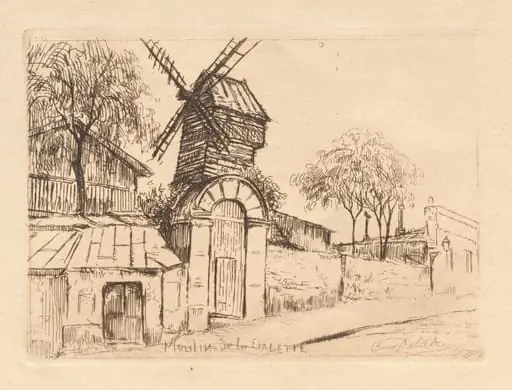 Moulin de la Galette, by Eugène Delâtre, 1915
