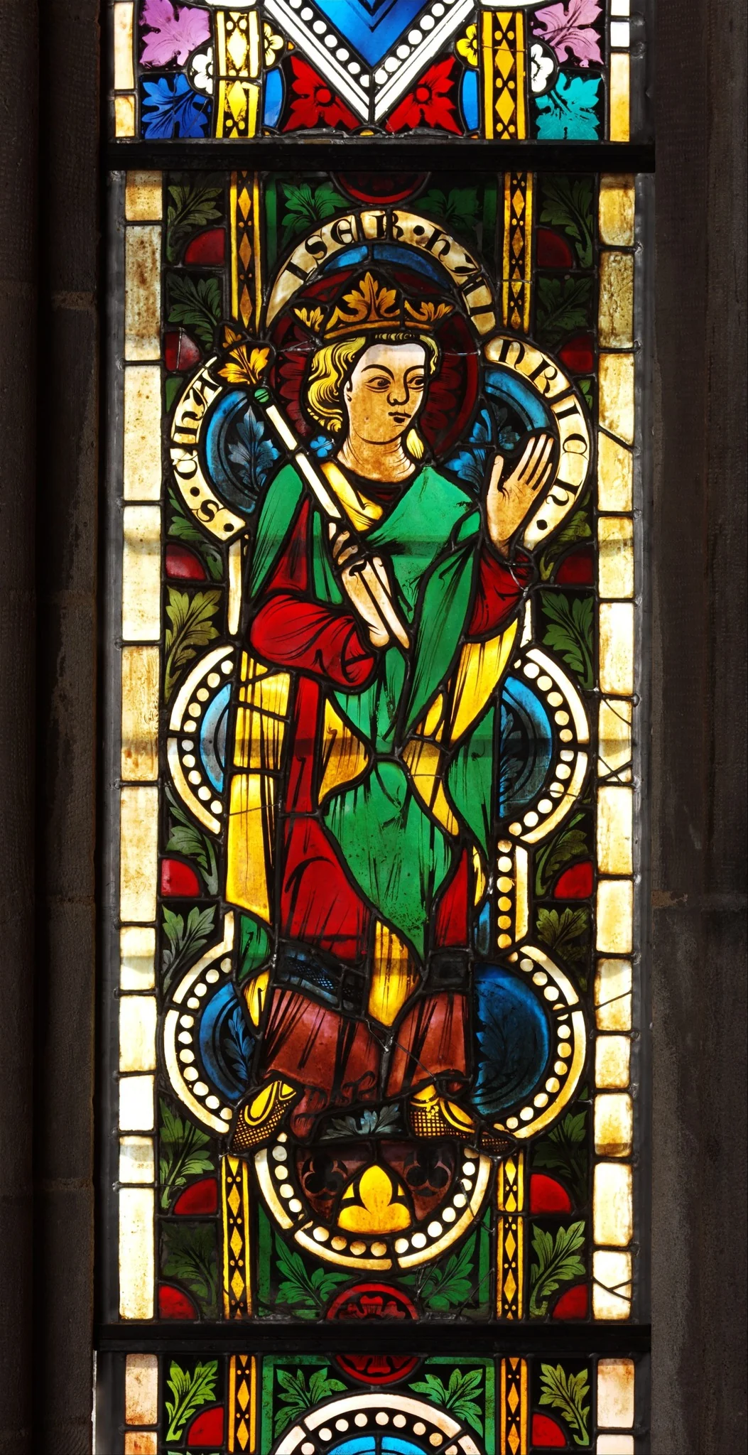 Stained Glass Panel with Emperor Henry II, detail