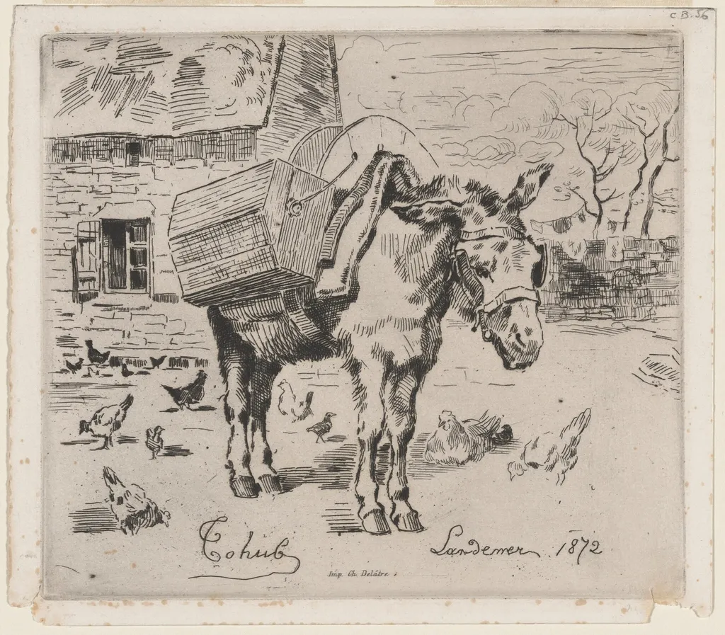 L'Anesse Marie-Jeanne, by Félix-Hilaire Buhot, ink, 1872