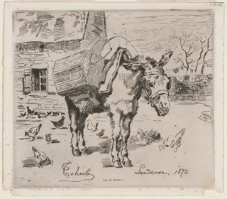 L'Anesse Marie-Jeanne, by Félix-Hilaire Buhot, ink, 1872