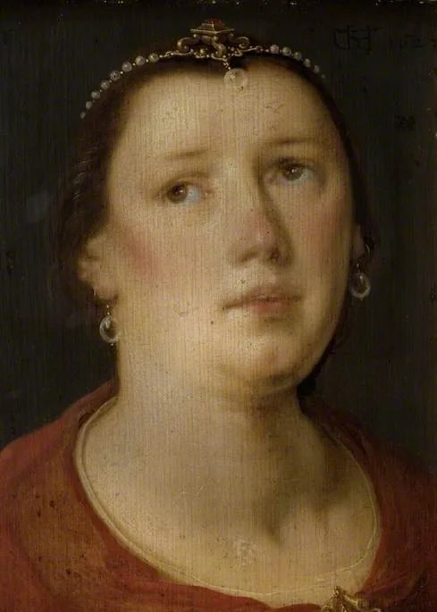 Female head, detail