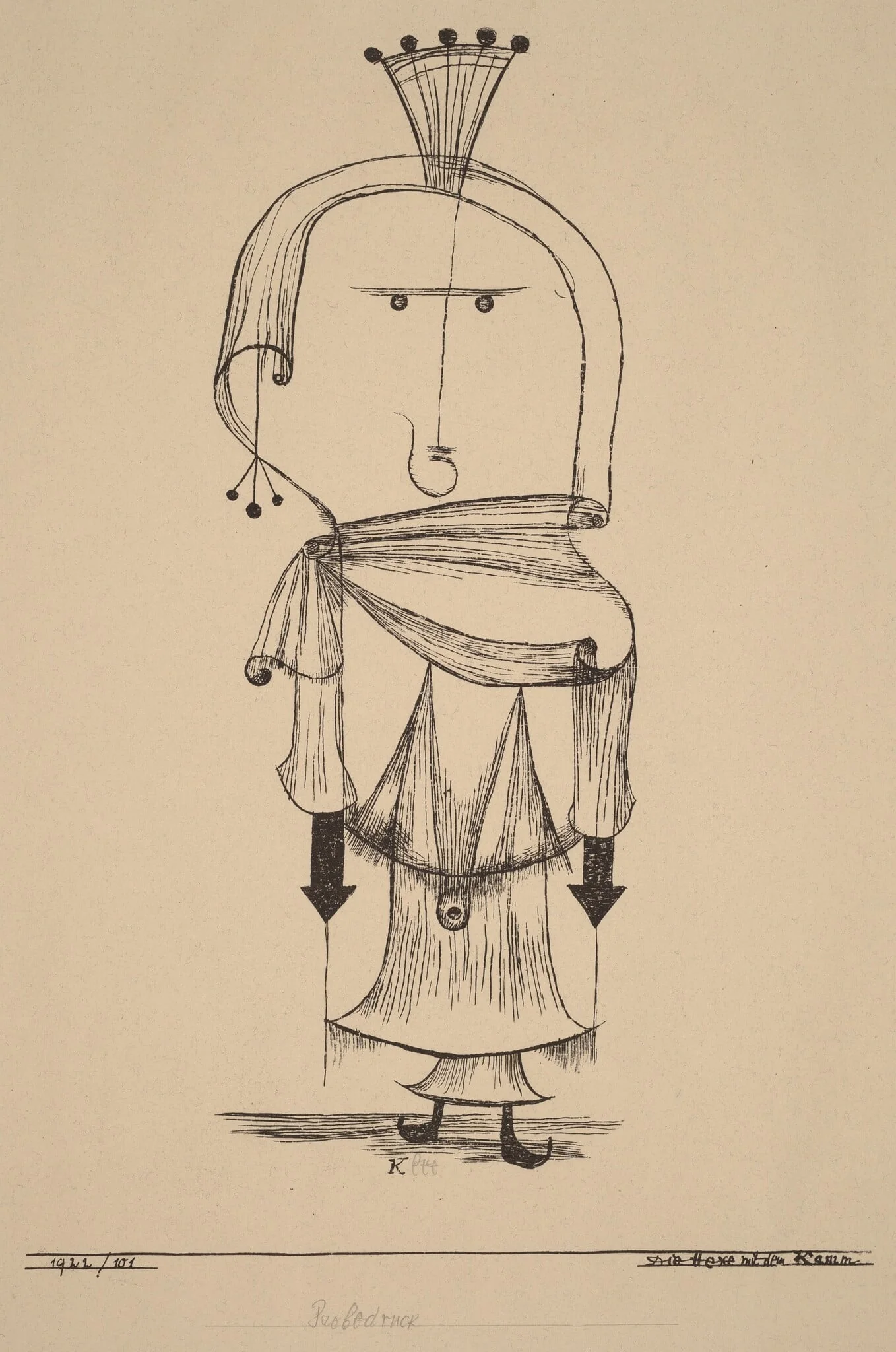Die Hexe mit dem Kamm (Witch with a Comb), detail