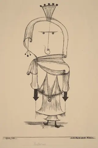 Die Hexe mit dem Kamm (Witch with a Comb), by Paul Klee, ink, 1922