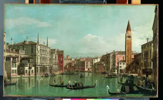 The Grand Canal, Venice, Looking Southeast, with the Campo della Carità to the Right, by Canaletto, oil, 1734