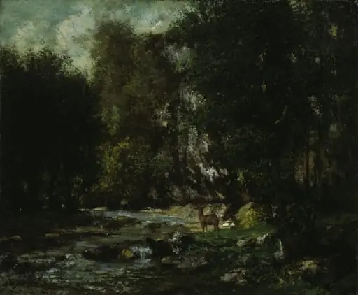 The Brook of Les Puits-Noir, by Gustave Courbet, oil, 1855